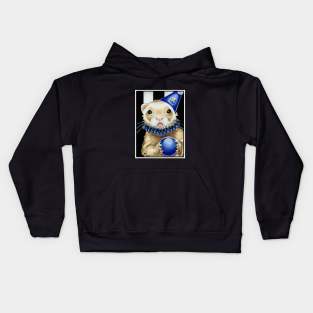 Blue Jester Ferret - White Outlined Version Kids Hoodie